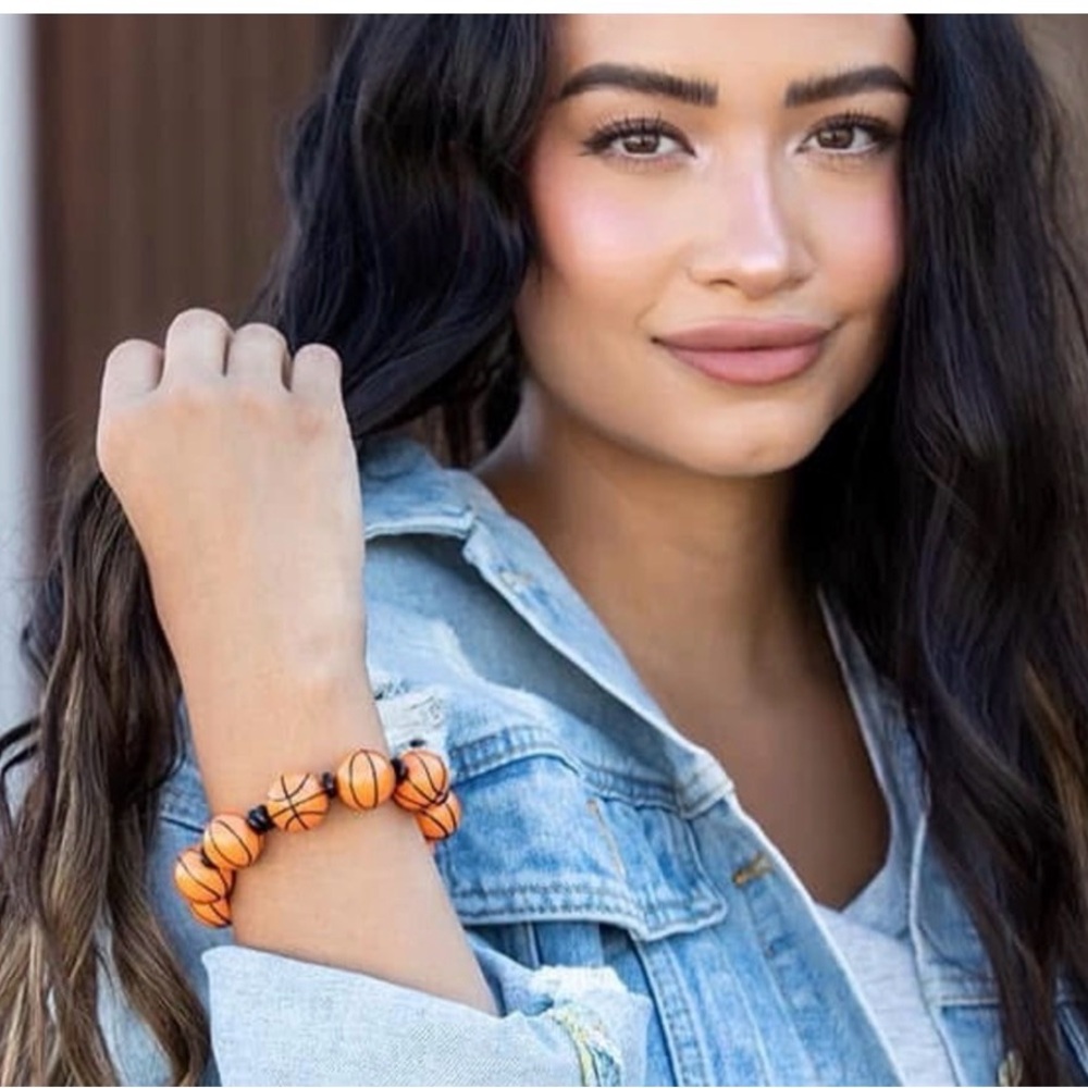 6 🏀Basketball Beaded Bracelets by Plunder NEW!6 TOTAL $for ALL OR request number